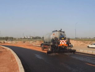 Road construction and priming works