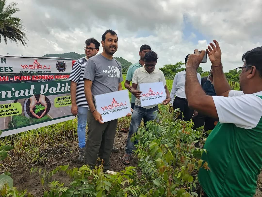 Yashraj Infrastructure tree plantation CSR activity on the Mumbai–Pune Expressway